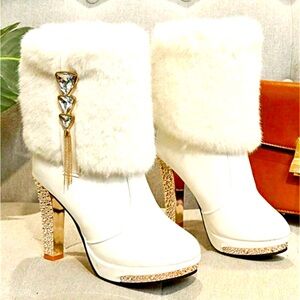 White winter boots.